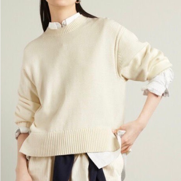 Guest In Residence Breezy Cotton Sweater In Cream Size M